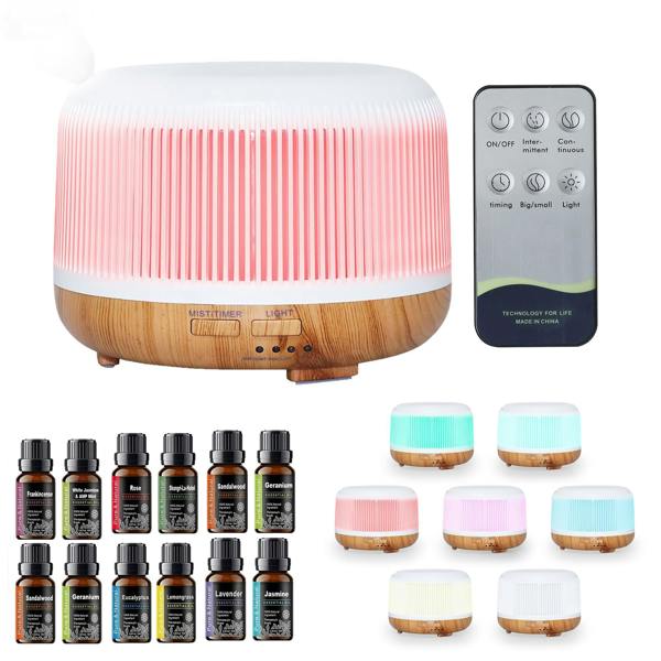 LKH HOME COLLECTION LKH Aroma Diffuser & Humidifier 300ml with Remote & Timer - Aromatherpay Ultrasonic Mist 10 Essential Oils & USB Powered