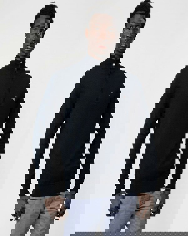 GANT Mens Classic Cotton Half Zip Jumper - 433 Evening Blue