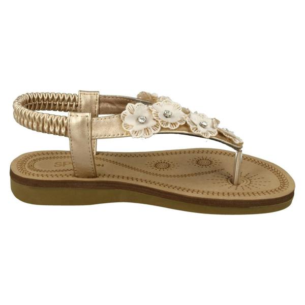 Spot On Girls Spot On Toepost Flower Trim Sandals