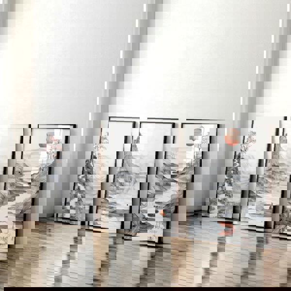 Modern Living Room Art | Set of 3 Asian Inspired Wall art Prints