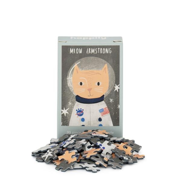 Happily Puzzles Meow Armstrong - 99 Piece Mini Jigsaw Puzzle