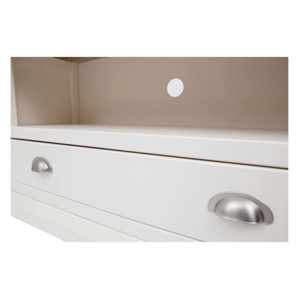 Cabinet Bits Cosenza Off White 1 Drawer TV Cabinet Chrome Cup Handle