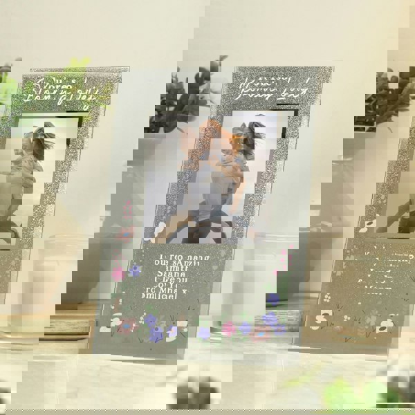 Personalised Memento Company Personalised Blooming Lovely 6x4 Glitter Photo Frame