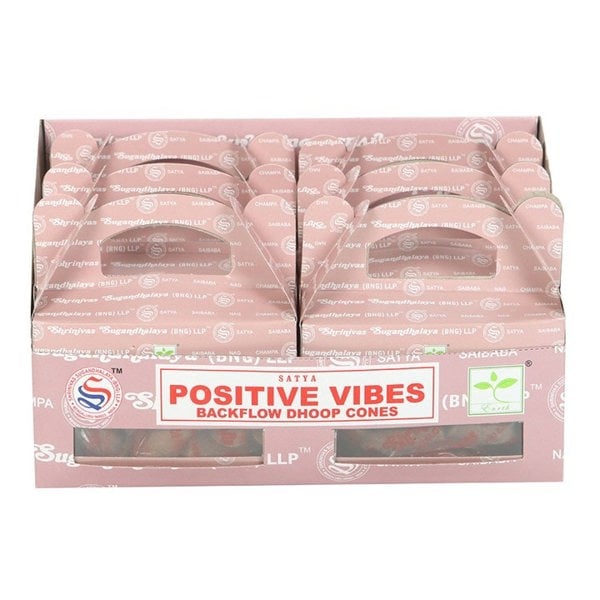 Serano 12 Packs of Positive Vibes Backflow Dhoop Incense Cones by Satya