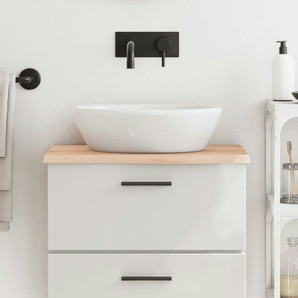 Berkfield Bathroom Countertop 60x30x2 cm Untreated Solid Wood