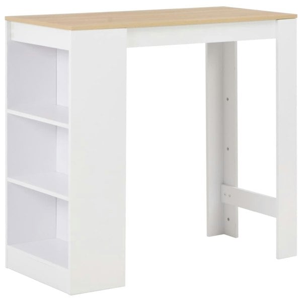 Berkfield Bar Table with Shelf White 110x50x103 cm