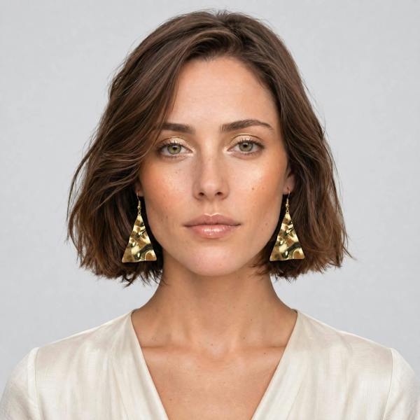 Gold Trip Vintage Triangle Statement Earrings