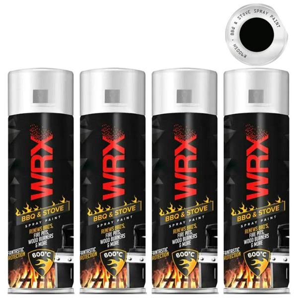 WRX 4X WRX Matt Black High Temperatures Bbq & Stove Spray Paint 400ml