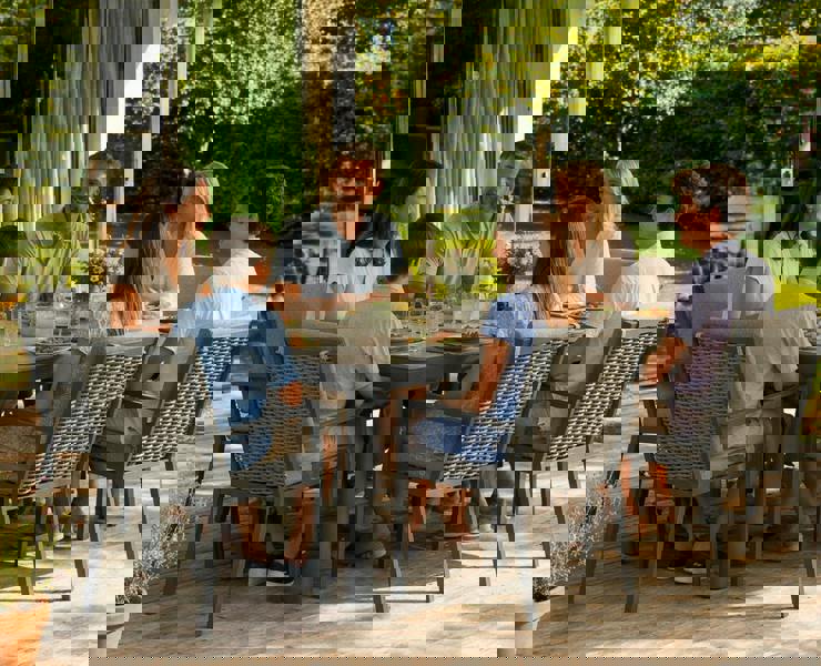 Abbey 6-Seater Garden Dining Set | FREE Gazebo RIO Included The Garden Furniture Shop