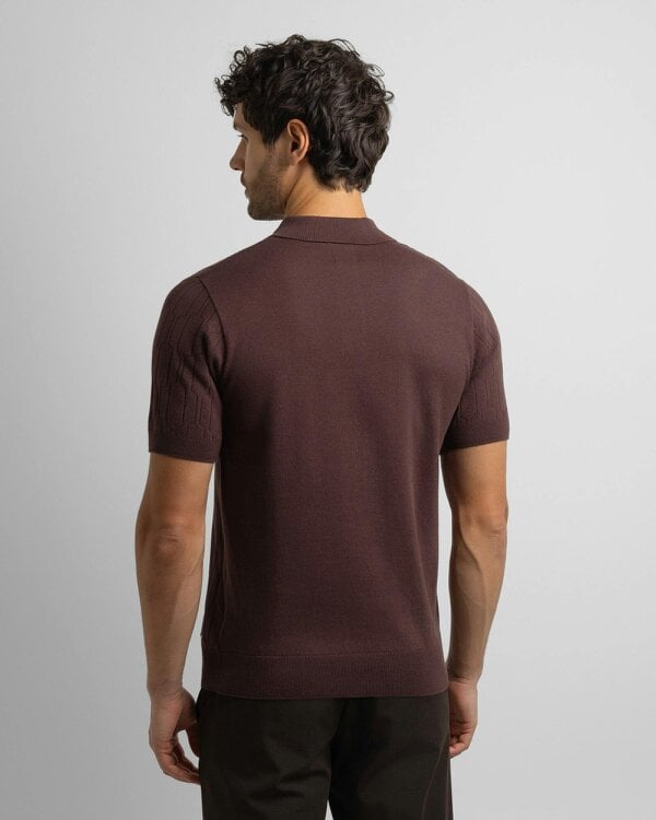 Steel & Jelly Tarvin - Geo Texture Knitted Polo Shirt