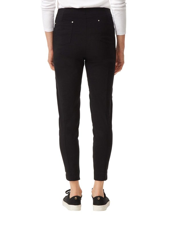PennyPlain Cropped Bengaline Ankle Grazer Trousers - Black