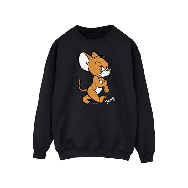 Tom and Jerry Mens Angry Mouse Cotton Sweatshirt - Black