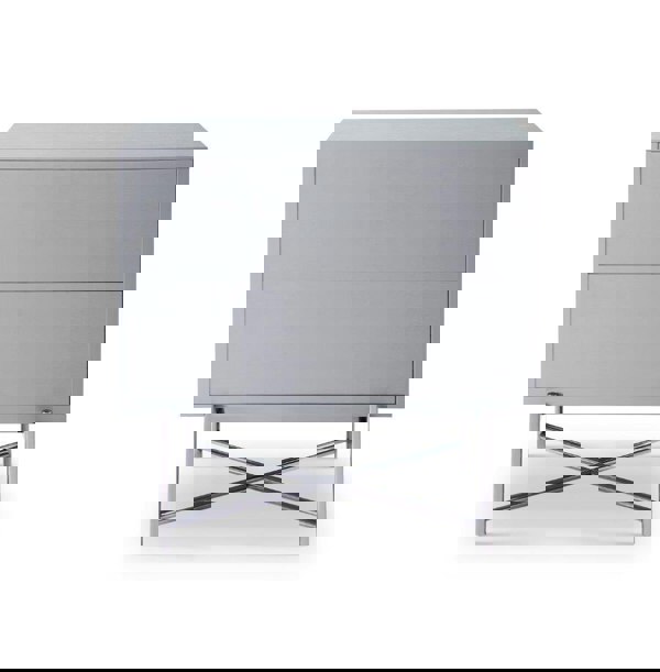 White and Chrome Bedside Chest by Gillmore