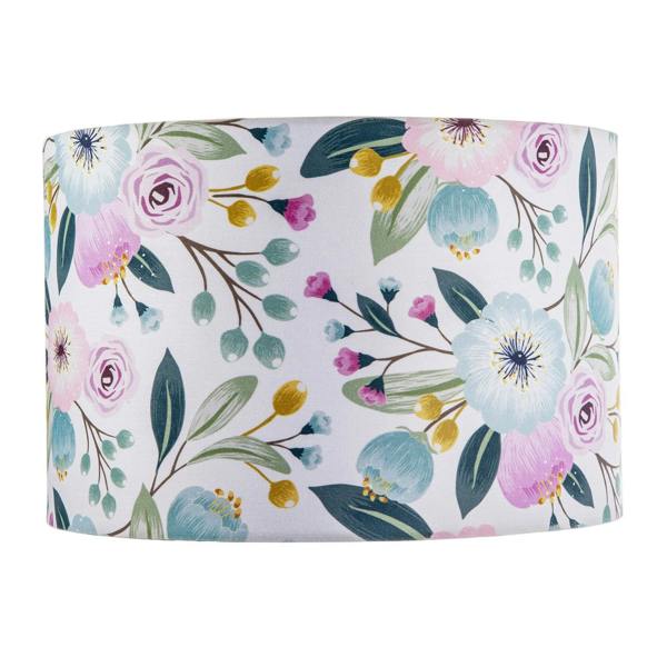Elegant Cotton Lampshade with Watercolour Style Botanical Floral Decor Image 4