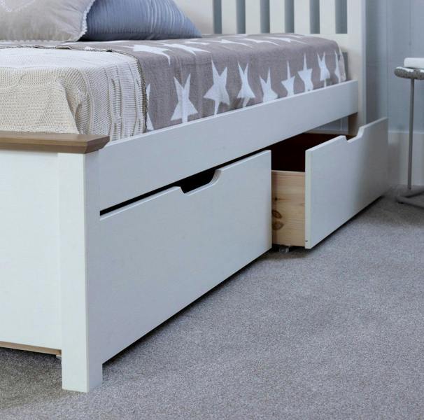 Bedmaster Chester White Wooden Storage Bed