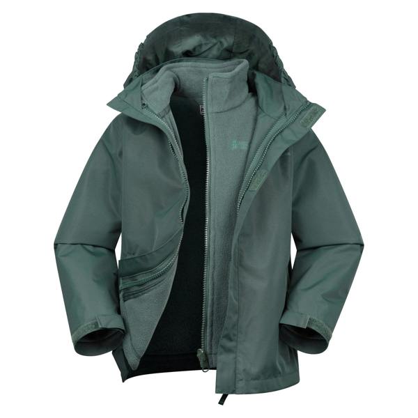 Mountain Warehouse Childrens/Kids Fell 3 in 1 Water Resistant Jacket - Dark Khaki