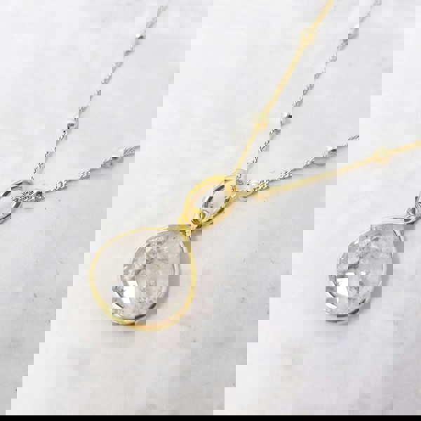 18ct Gold Plated Herkimer Diamond Crystal Necklace