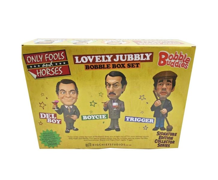 BCS Only Fools and Horses Bobble Buddies 7 Inch Signed By Sir David Jason Bobble Box Set BCOFBOX2