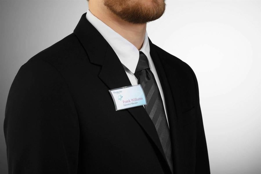 Durable CLICK FOLD Recycled Magnet Name Tag Badge Holders | 10 Pack | 40 x 75mm