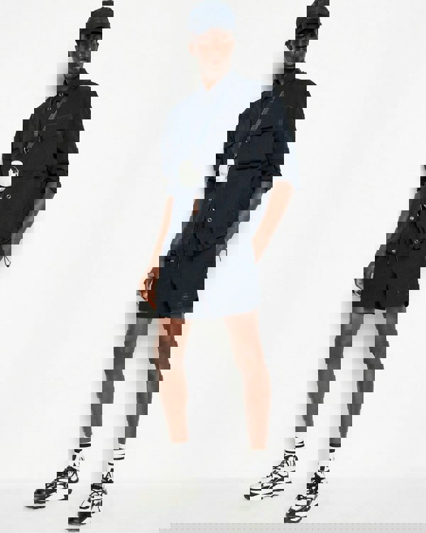 Armani Exchange Mens Boxy Nylon Seersucker Shirt