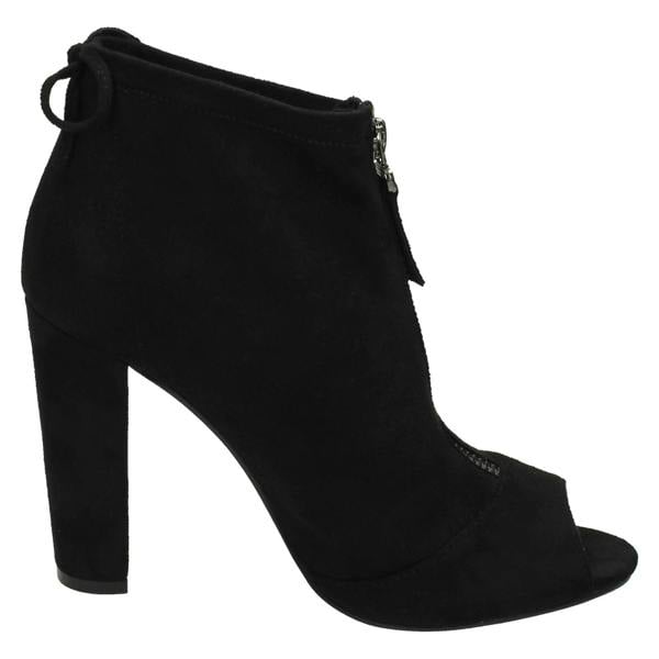 Spot On Ladies Spot On Peep Toe Ankle Boots