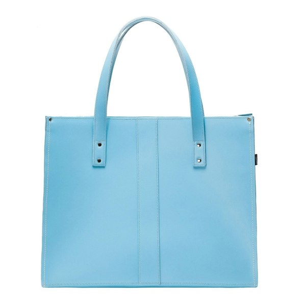 Zatchels Handmade Leather Shopper - Pastel Baby Blue