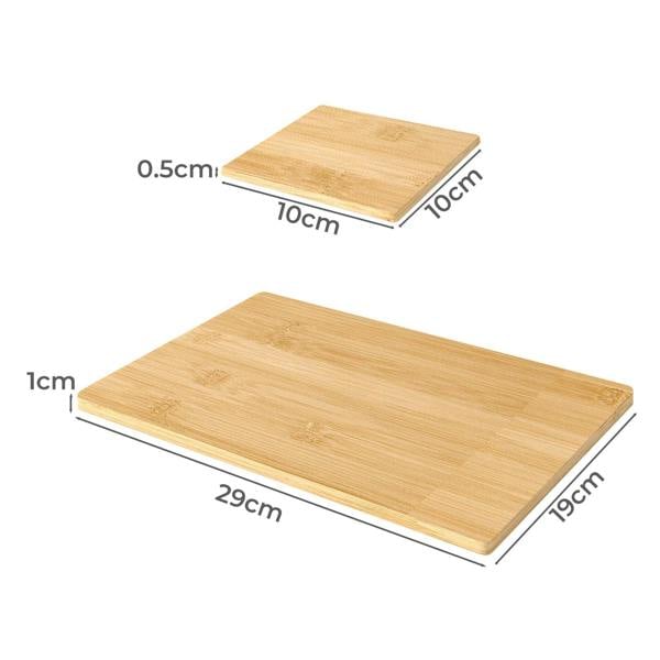 Toque 8 Pcs Natural Bamboo Placemat Coaster Heat-resistant Mat Storage Tray Dish