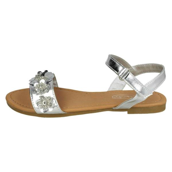 Spot On Girls Spot On Sequin Flower Trim Sandals H0270