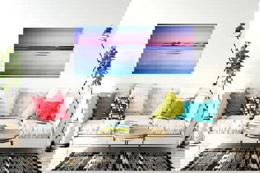 calm sunrise panoramic canvas art