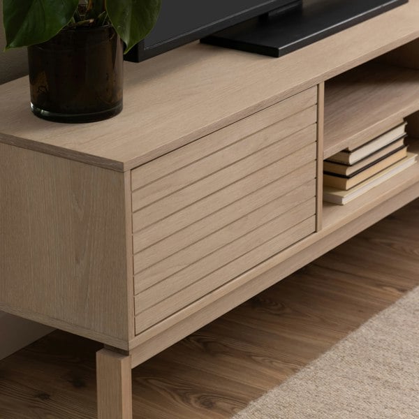 Furniture To Go Linley 2 Door TV Unit in White Oak