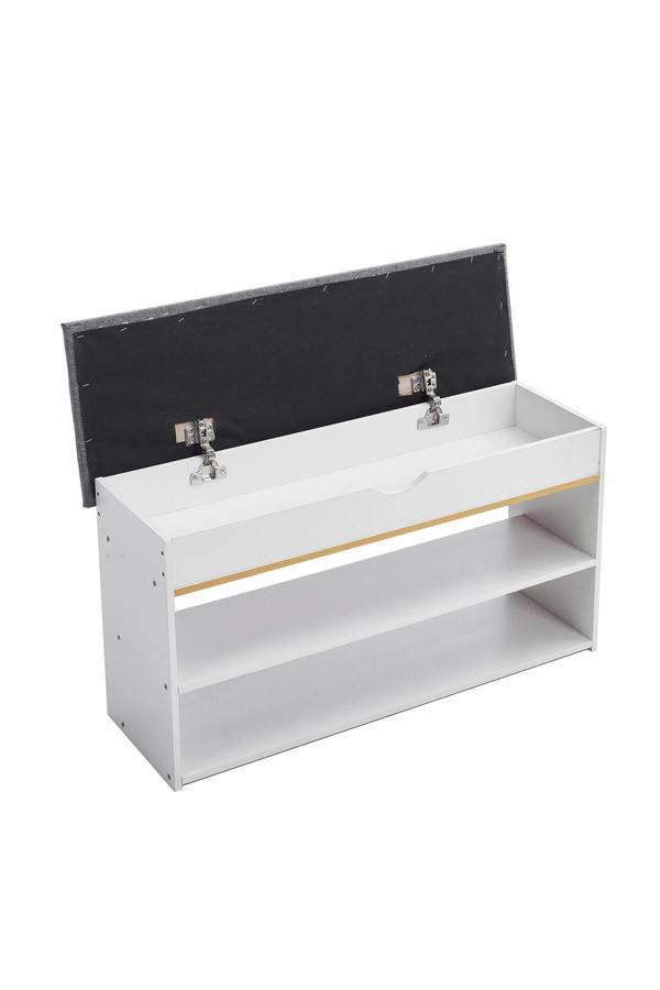Living and Home 3-Tier Shoe Storage Bench with Padded Seat