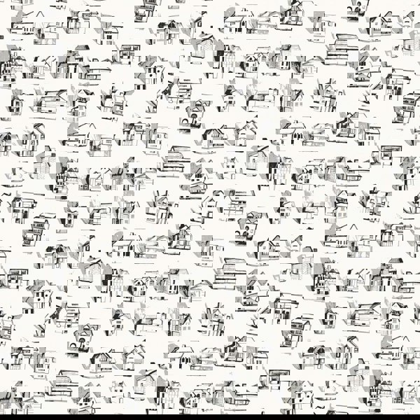 Houses black / grey / cream wallpaper