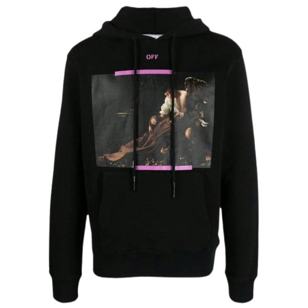 Off-White Off White Arrow Caravaggio St Fran Slim Fit Hoodie - Black