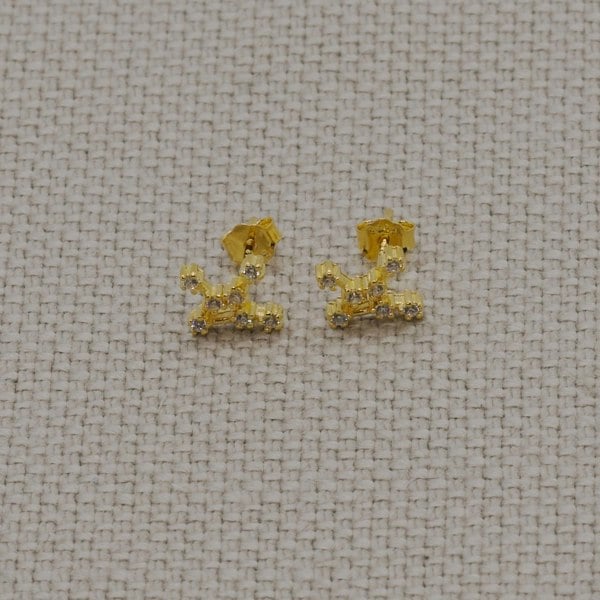 Gold Trip Virgo Zodiac Constellation Earrings