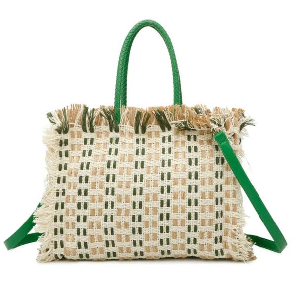 Love EMVY Woven Summer Escape Fringe Tote Bag