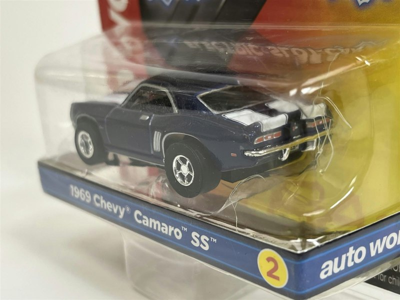 Auto World Slot Cars 1969 Chevy Camaro SS Blue HO Scale Slot Car X Traction Auto World SC373-2