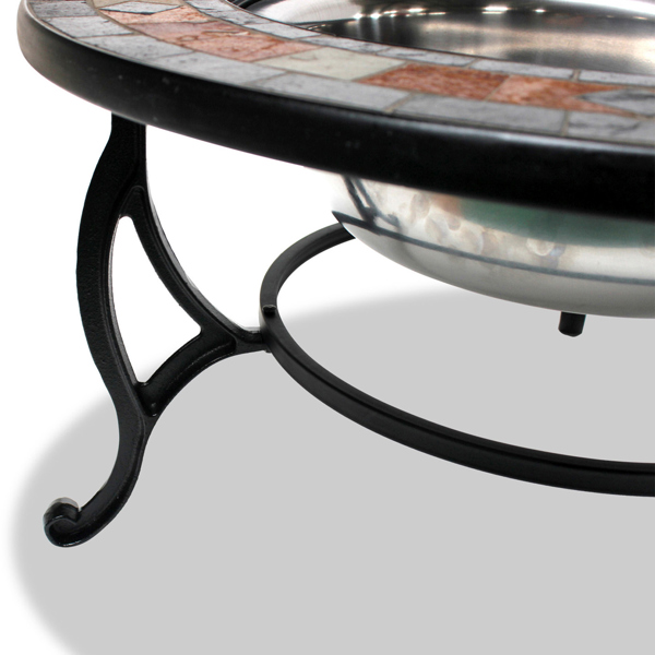 Centurion Supports LANIAKA Lavish Garden and Patio Heater Fire Pit Brazier, Coffee Table, Barbecue and Ice Bucket with Slate Tiles