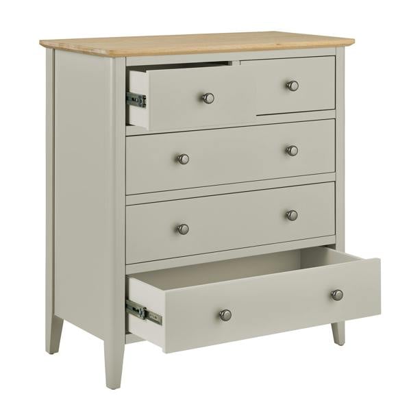 Statement Furniture Pembroke Wooden 2 over 3 Chest of Drawers with Oak Top, Assembled Bedroom Storage
