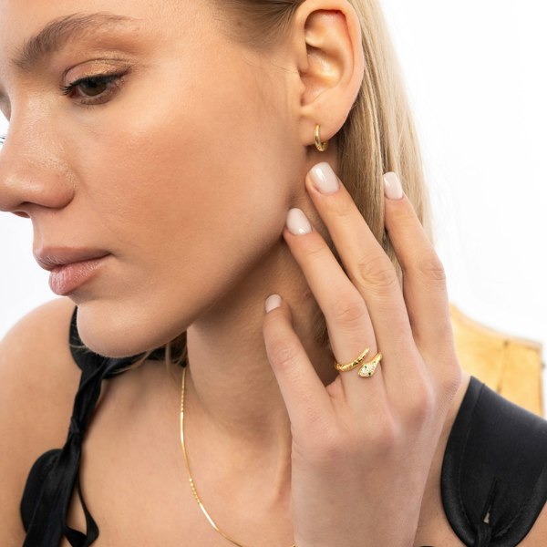 Spero London Edgy Geometric Sterling Silver Hoop Earrings