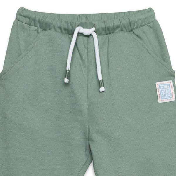 Mini Cuddles Baby Boys Joggers With Dinosaur Applique, Green