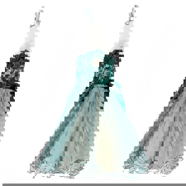 beautiful girls dress with deep green embellishment