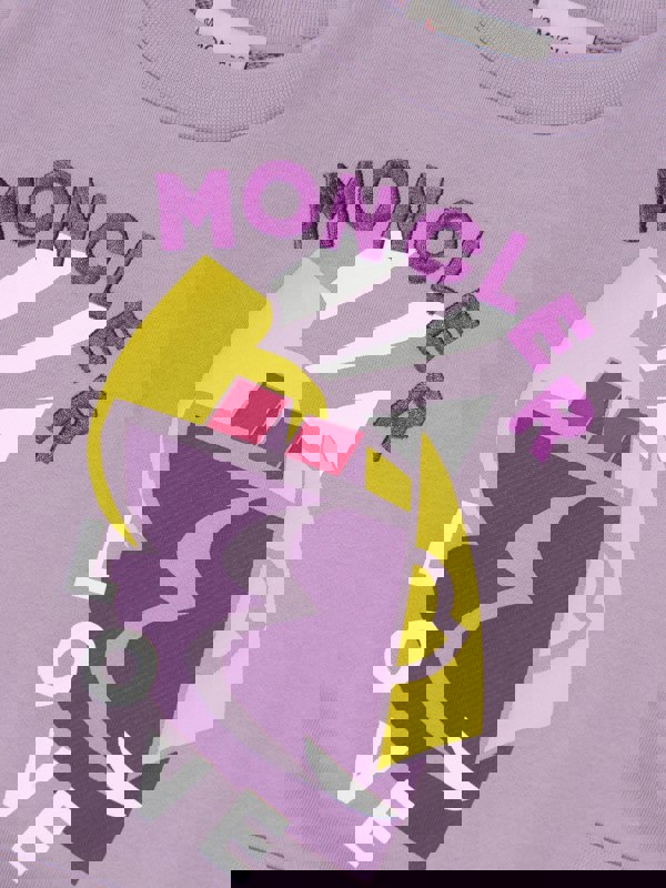 Moncler Enfant Girls Graphic Print Sweatshirt in Lilac