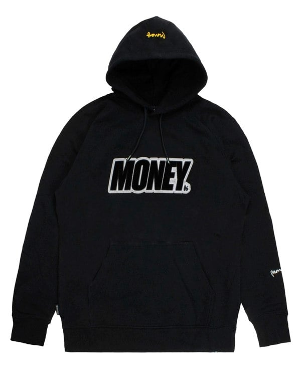 Money Velour Applique Hood Black