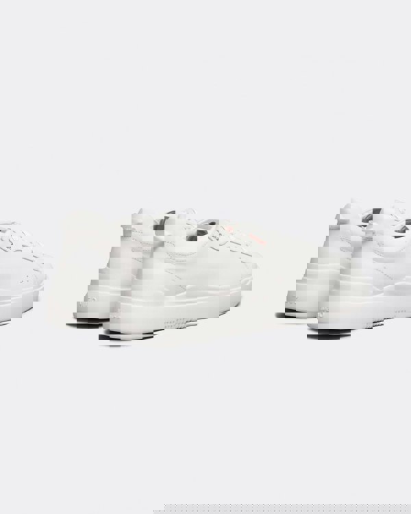 HUGO Blake Tenn Mens Leather Trainers with Branded Quarter - White 100