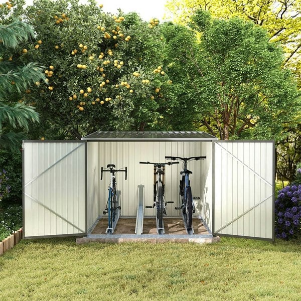 6×6FT Outdoor Lockable Bike Storage Shed Living and Home 