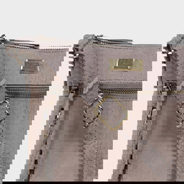 Assots London 'RUE' Distressed Grey Real Leather Crossbody Bag