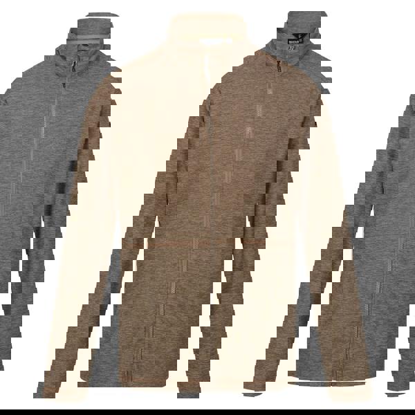 Regatta Mens Edley Marl Full Zip Fleece Jacket - Gold Sand