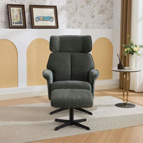 Oldbury Swivel Chair with Footstool