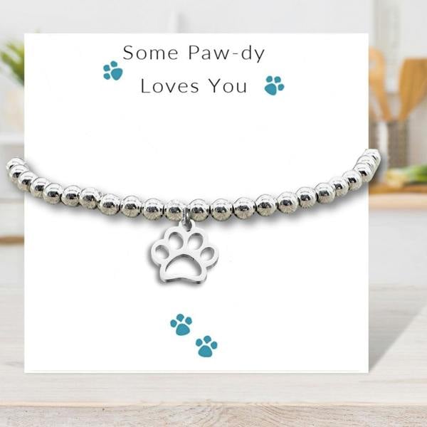 Aye Do Gifts Some Paw-dy Loves You - Paw Print Bracelet & Gift Card