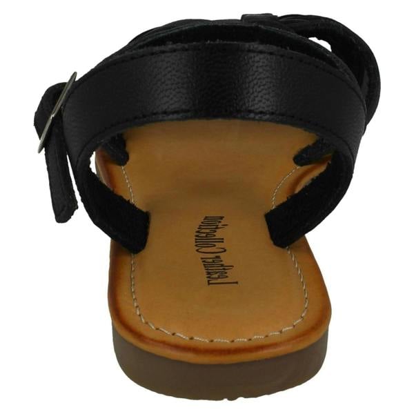 Leather Collection Ladies Leather Collection Flat Strappy Sandals F00200